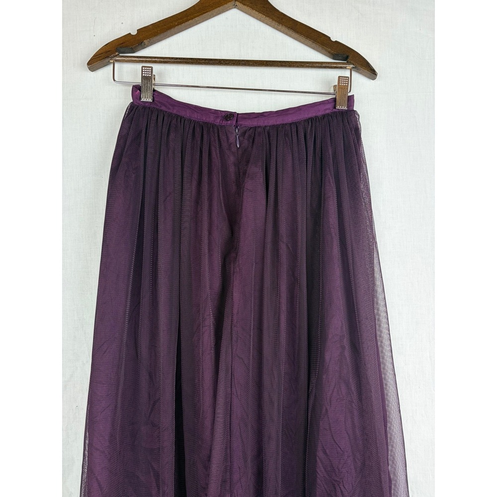 Vintage Purple Tulle Maxi Skirt High Waisted Formal Evening Gown Skirt 9/10 - Picture 7 of 10